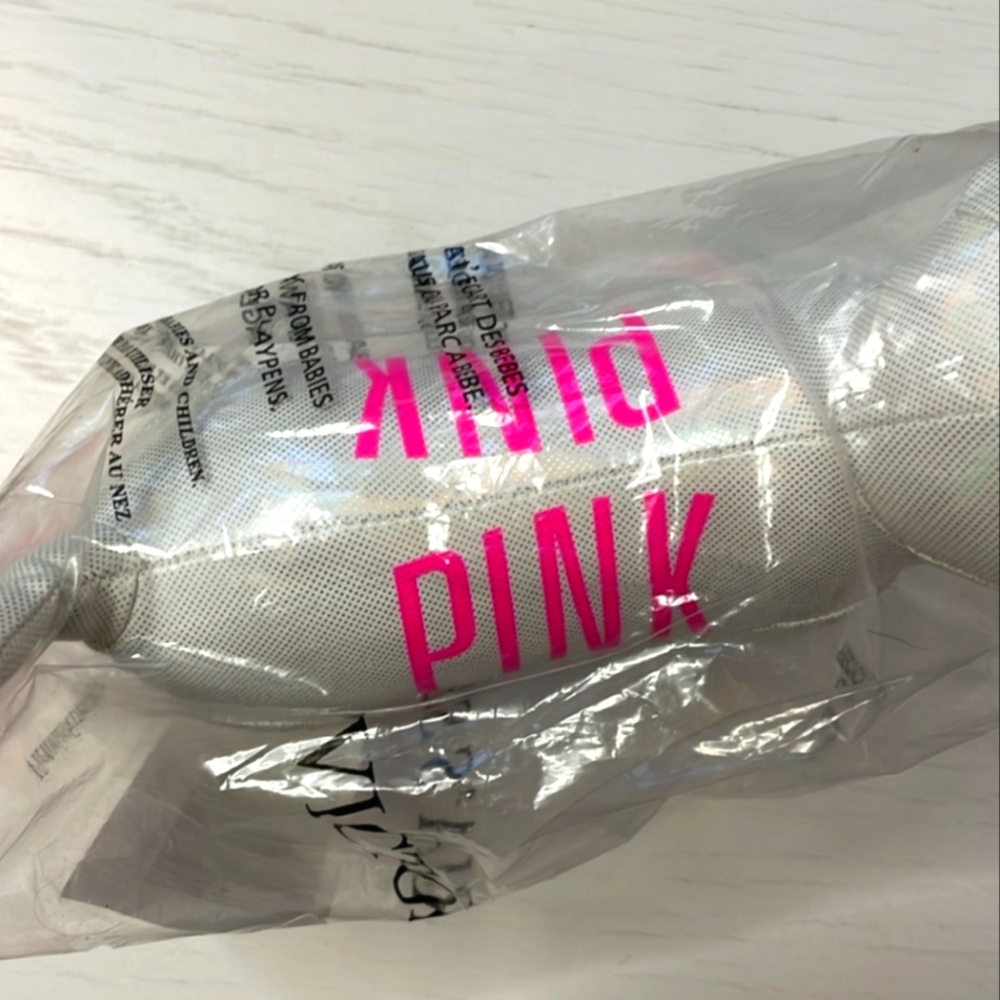 Pink Victoria’s Secret Iredescent Chrome Stuffed Dog Collectible - Picture 6 of 6